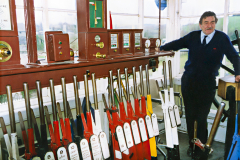 Mickey Sands in the signal box, just before he retired Mickey Sands in the signal box, just before he retired